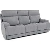 Ashbee Zero Gravity Sofa w/ Power Recline, Head Rests & Footrest Ext in Dolphin Grey Fabric